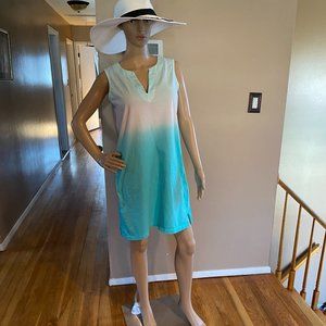 Lands End Blue Sleeveless Ombre Swimsuit Cover Up Size S (6-8)